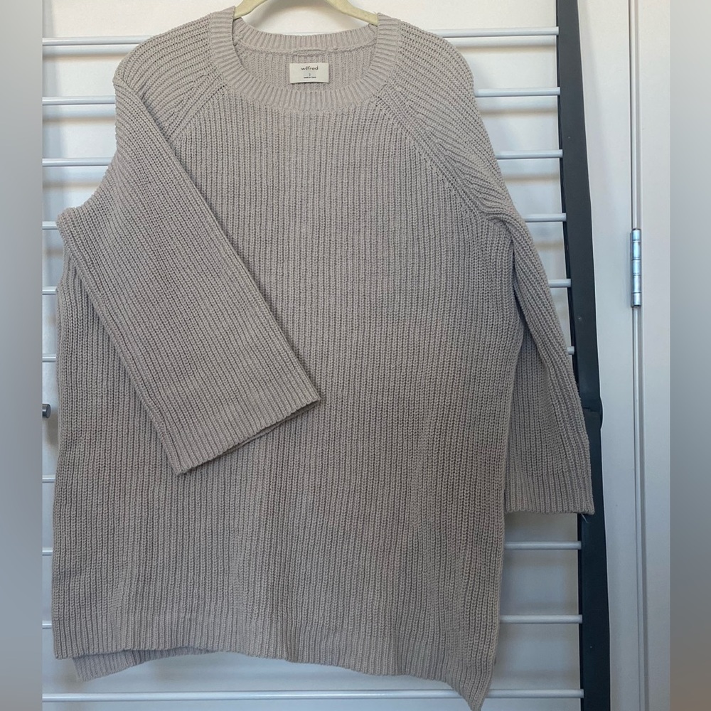 Wilfred Side Slit Sweater, Grey Knit, size: 2